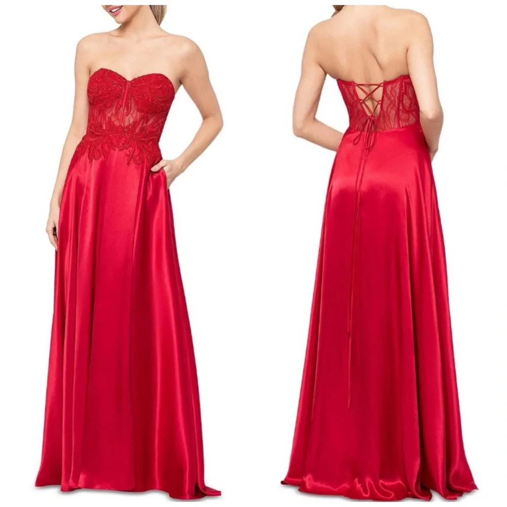 Red corset prom dress - Picture 1 of 2